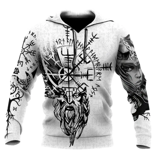 Herren Grafik Hoodie Wikinger Sweatshirt Oberteil Street Style Mode cool nordisches Design - Bild 11 von 36
