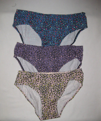Shein girls 12yrs 3pk leopard print bikini panties pink/purple/blue tween nip
