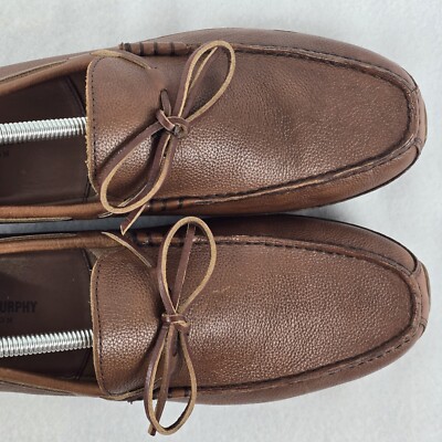 Johnston & Murphy Damon One-Eye Tie Dark Brown Leather Moccasin Driving Loafers Johnston & Murphy Loafer Brown Casual Shoes for Men for sale  main image 4