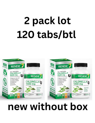 2 pk lot Renew Actives Chlorella 1000mg   120 Capsules Each