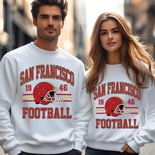 San Francisco Retro Style Football Sweatshirt Vintage Fan Gift Crewneck