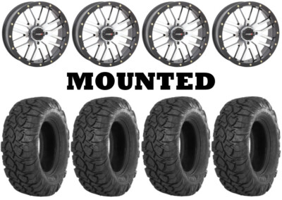 Kit 4 ITP UltraCross R-Spec Tires 31x9.5-14 on System 3 ST-3 Machined Wheels VIK