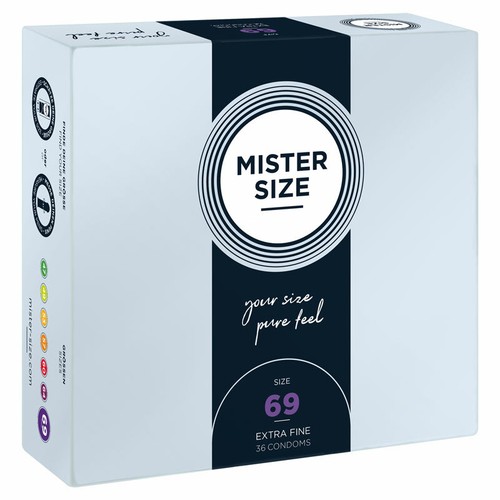 Mister Size condoms 69 mm width * Large Lubricated Latex Condoms Big Fit Box 36 - Picture 2 of 12