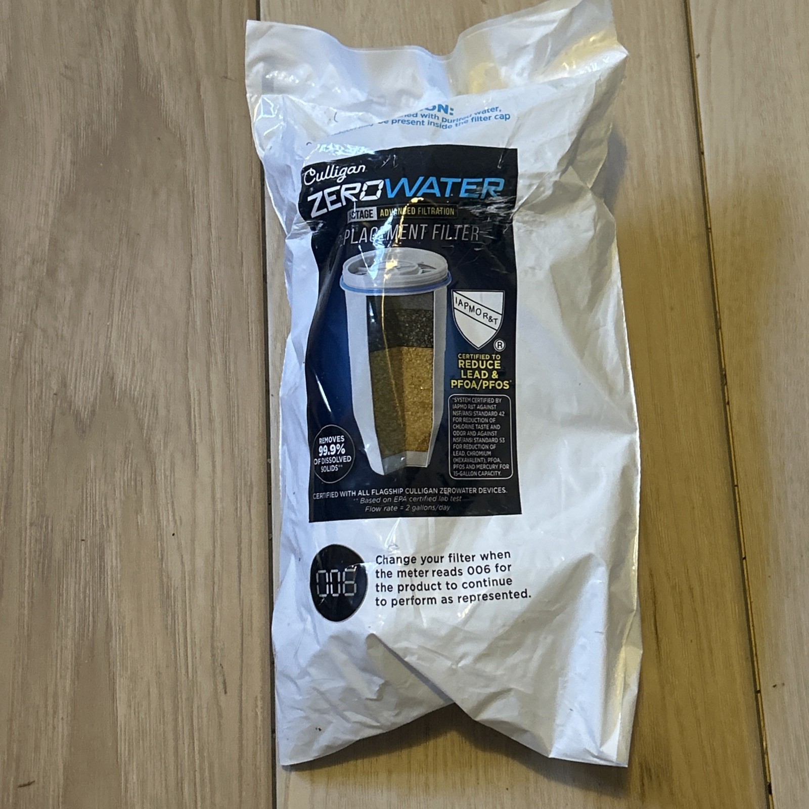 Zero Water Replacement Water Filter, 5-Stage Advanced New - One Pack