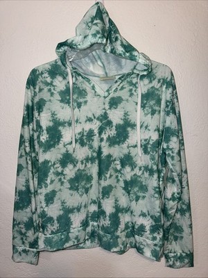 Bobbie Brooks Tie Dye Hoodie Sweatshirt VNeck Plus Size 1X Pockets