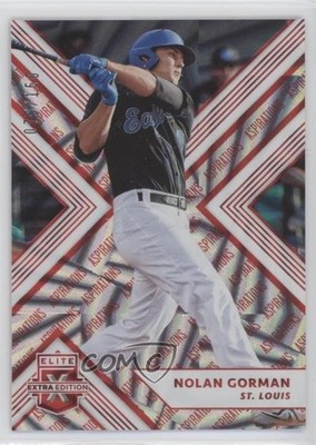 2018 Panini Elite Extra Edition Aspirations Red 79/150 Nolan Gorman #18 04br