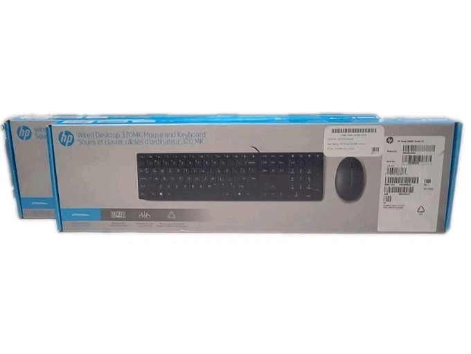Lot Of 2 HP Desktop 320MK Keyboard and Mouse Combo Black (9SR36UT#ABA)/ New Seal - Image 2 of 4