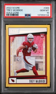 2022 Panini Score #369 Trey Mcbride Gold Zone PSA 10