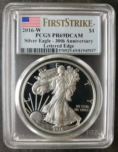 2016 W Proof $1 American Silver Eagle Dollar PCGS PR69 DCAM