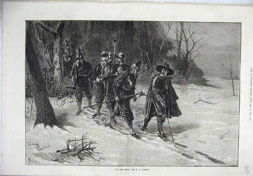 Original Old Antique Print Fine Art 1871 Siers Army Armour Snow War Winter 19th