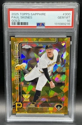 2025 Topps Chrome Sapphire - Paul Skenes - Gold /50 Pirates #300 - PSA 10 GEM MT