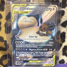 Pokémon Eevee & Snorlax GX Full Art Ultra Rare Holo 171/181 Team Up MP-HP 270 on eBay