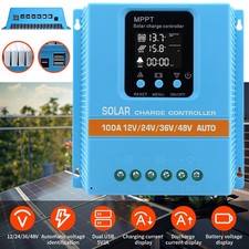 4800W 100A MPPT Solar Charge Controller 12V/24V/36V/48V LCD Battery PV Regulator