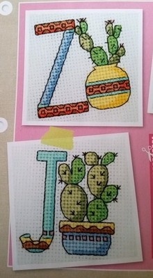 Cross Stitch pattern ''CACTI & SUCCULENTS ABC'' pattern ~ plants, pots, cups