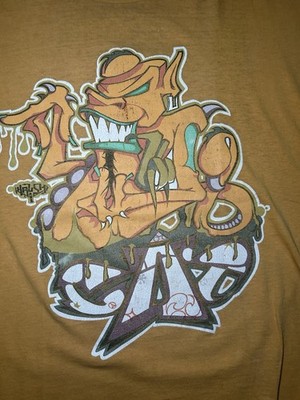 Vintage GAT Gypsies and Thieves T Shirt Krush Dragon Tee Graffiti 