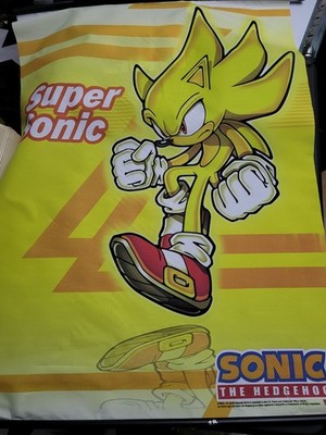 SUPER SONIC GE WALL SCROLL Vintage 2011 Banner Sonic The Hedgehog Yellow