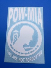 Vintage Pow-mia Decal Sticker - White Die-cut Vinyl Transfer Vintage Pow-mia Decal Sticker - White Die-cut Vinyl Transfer