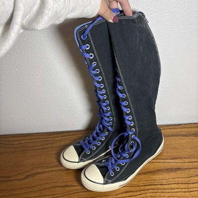 Converse Women s Sz 10.5 All Star Chuck Taylor Black Knee-High Shoes Zip Up Tall