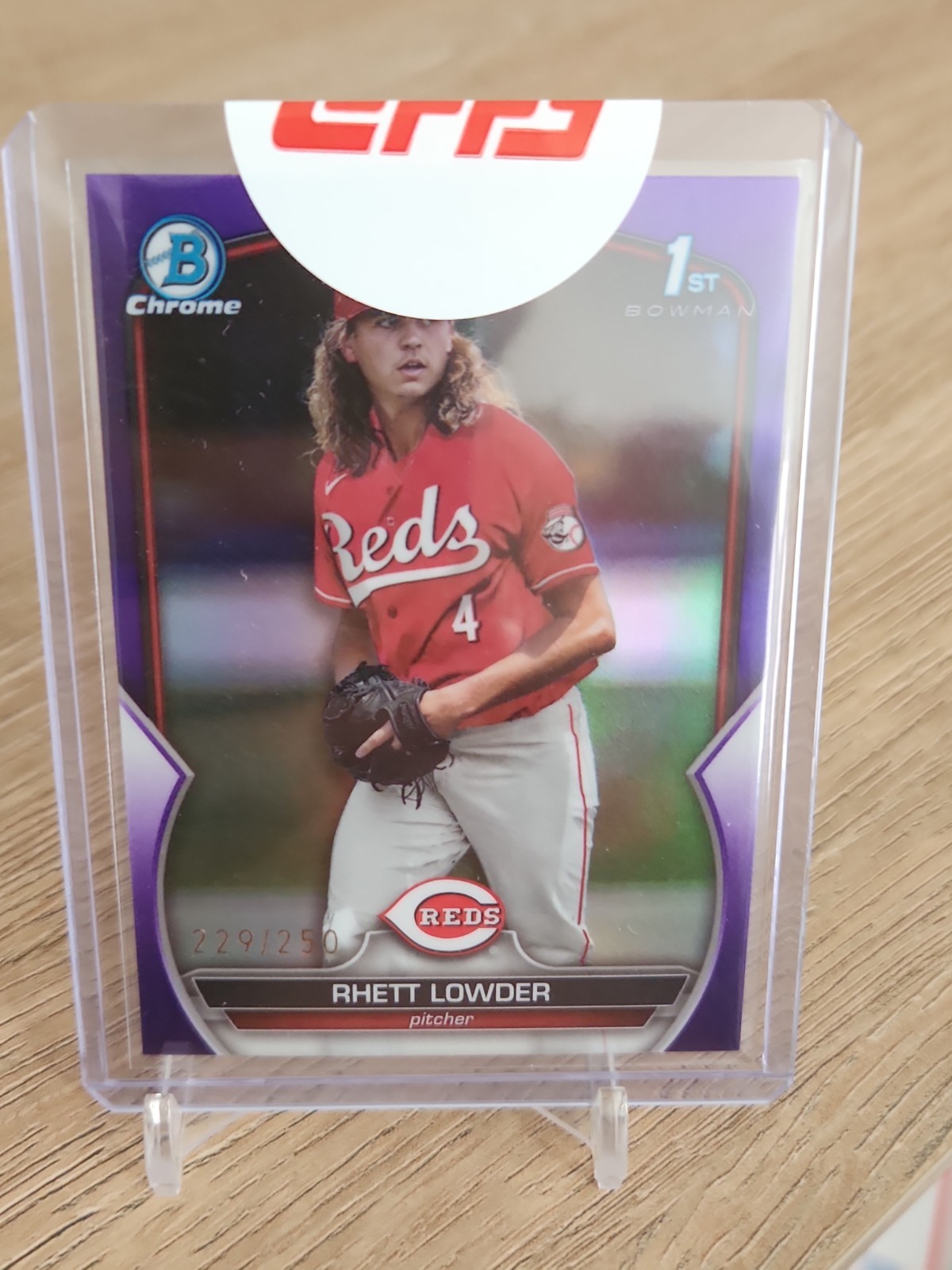 2023 Bowman Draft Rhett Lowder 1st Purple Refractor /250 Reds