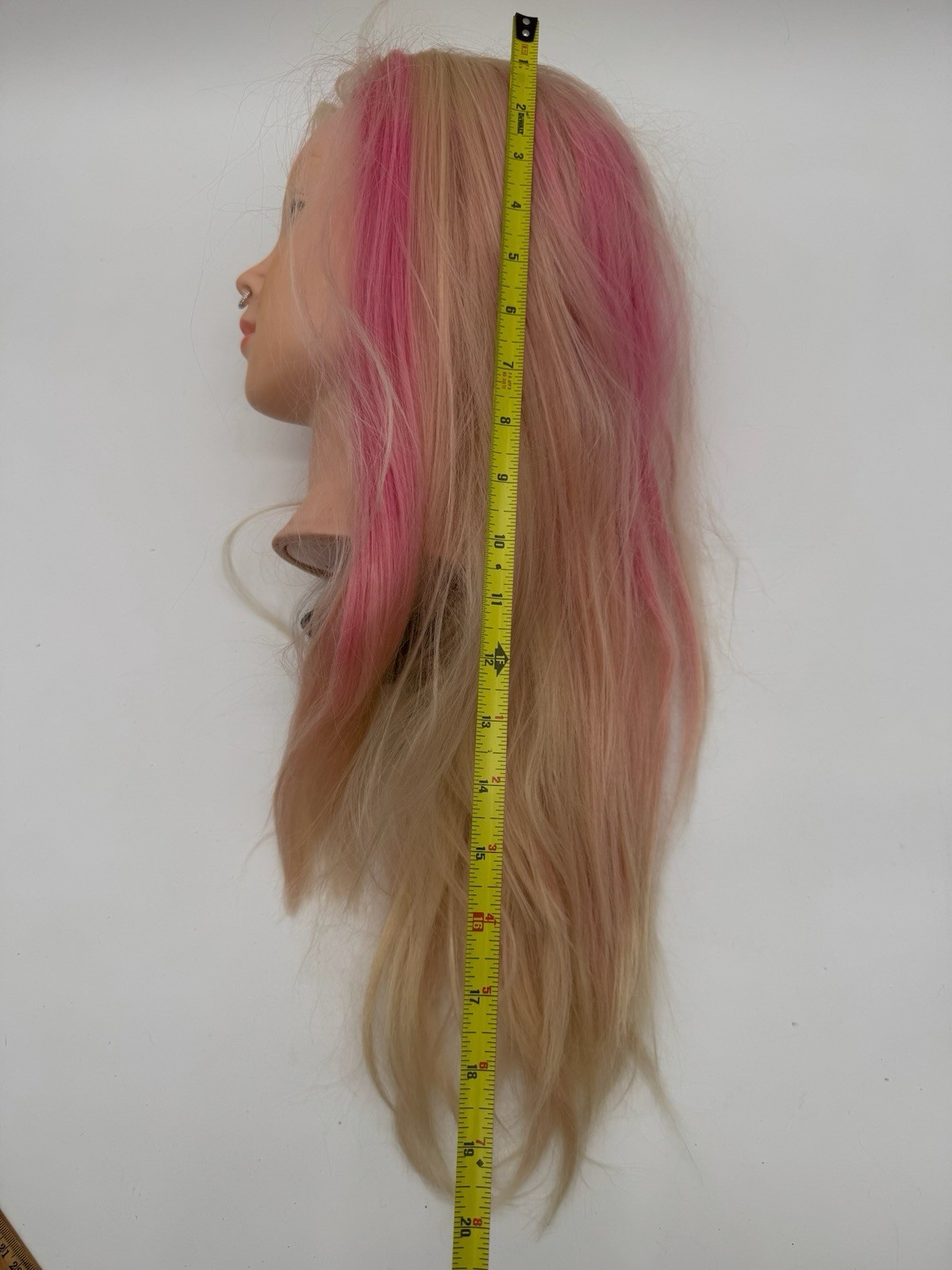 Cosmetology Training Styling Female Mannequin Head 18" Blonde Hair Clamp Stand