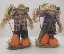 Decorative Tabletop Scarecrow Figure Fall Autumn Halloween Pumpkin Decoration