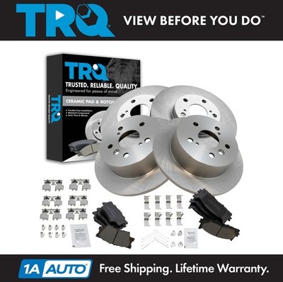 TRQ Front & Rear Ceramic Brake Pad & Disc Rotor Kit for Toyota Camry