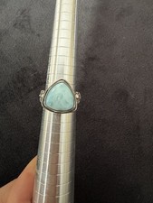 Sterling Silver Larimar Vintage Inspired Ring Size 8