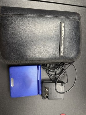 Nintendo Gameboy Advance SP With 19 Games Case Charger And NEW BATTERY! Works!