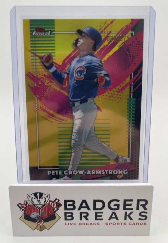 2026 Topps Finest #235 Pete Crow-Armstrong Rare Yellow Refractor #/275 AB