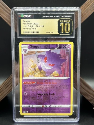 Pokemon Gengar Reverse Holo 066/196 CGC PRISTINE 10 Lost Origin POP - 2