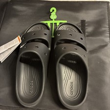 NWT Man's 7 Woman  s 9 Black Sandals Crocs Classic v2 Slide Sandal