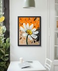 Original Abstract Daisy Flower Painting 14x11 canvas Modern Wall Art Home Decor — photo 2