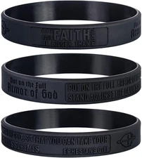 Ephesians 6:11 Armor of God Inspirational Silicone Bracelets for Men and Women