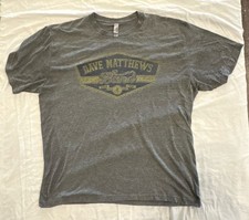 VTG Y2K Dave Matthews Band Raised Lettering Since 1991 Graphic T Shirt Grey XL