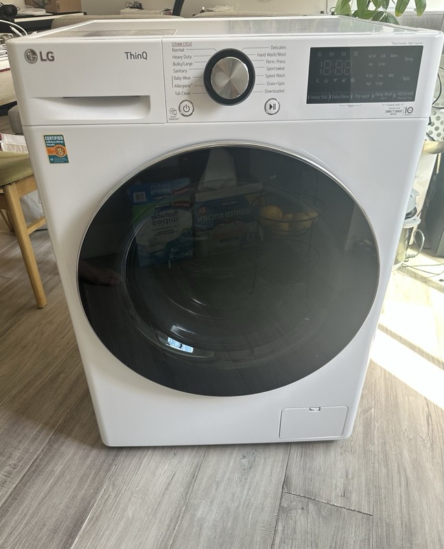 LG ThinQ High-Efficiency Front-Load Impeller Washing Machine, White