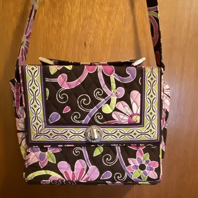 Vera Bradley Floral Quilted Crossbody Bag Turn Lock, Detachable Strap, Pockets