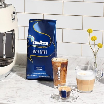 Lavazza Super Crema Whole Bean Coffee Medium Espresso Roast Arabica 2.2 lb Bag