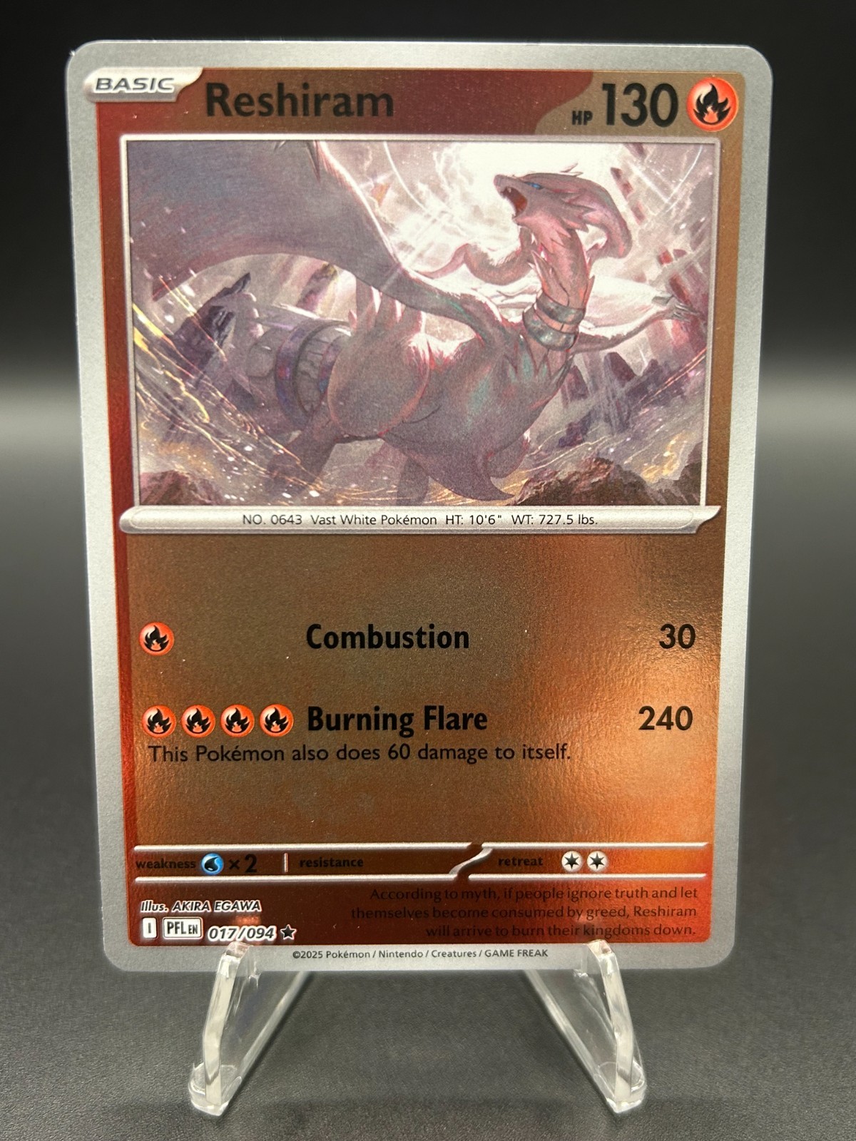 • Reshiram • 017/094 Reverse Holo Phantasmal Flames Pokemon TCG NM