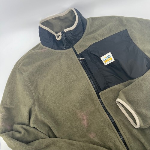 Vans Mens Full Zip Fleece Jacket Olive Green Black VN000C5KEK Medium