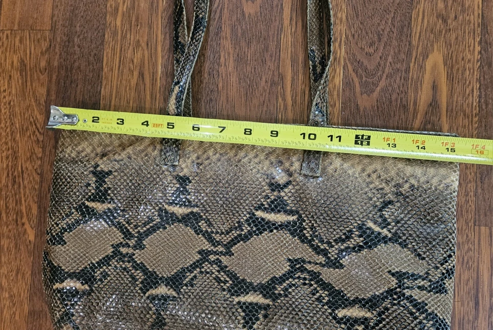 Cartera de Mano de Colección RARA Charles David Nathalie M Geniune Marrón Negro Piel de Serpiente Foto 4 de 4