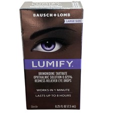 BAUSCH  LOMB Lumify Eye Drops 2 Boxes Large Size Redness Reliever EXP 05/27 NEW