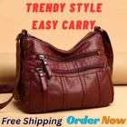 Women’s Soft Leather Crossbody Bag, 2026 Retro Multi-pocket Shoulder Handbag