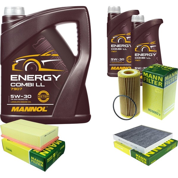 Mann Inspektionspaket 7L Mannol Energy 5W-30 FüR VW T-ROC 2.0 TSI 4Motion Tiguan-image