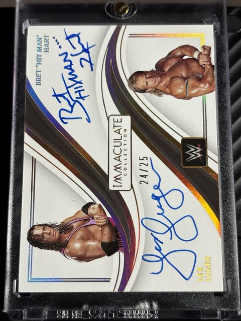 2023 Panini Immaculate Collection WWE - Dual Autographs Bret Hart, Lex Luger /25