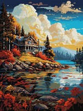 Awesocrafts Kreuzstich Stickpackungen Vorgedruckt Nachglühen Bilder Vorlagen 