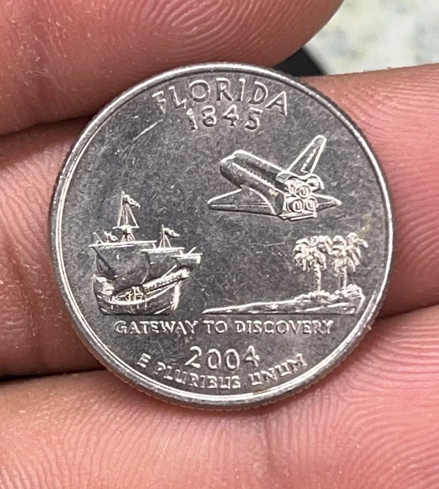 2004 D Quarter Dollar Florida Uncirculated MS DDO DDR Gem Variety Mint Error - Image 2 of 4