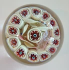 VTG Italian Venetian Murano Millefiori Art Glass Paperweight Red~Blue~White~Gold