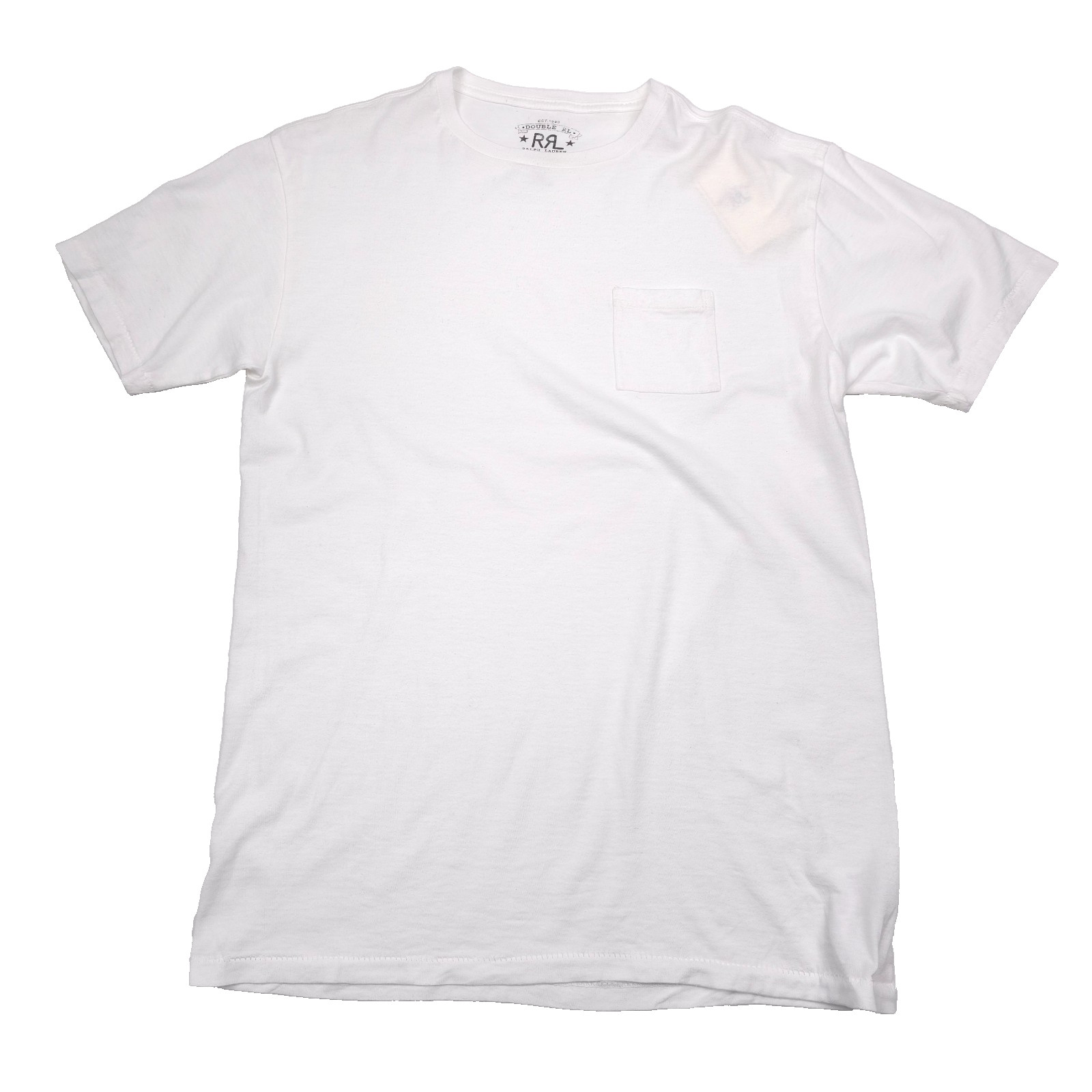 RRL Double RL White Cotton Jersey Pocket Tee T-Shirt Mens Size Small