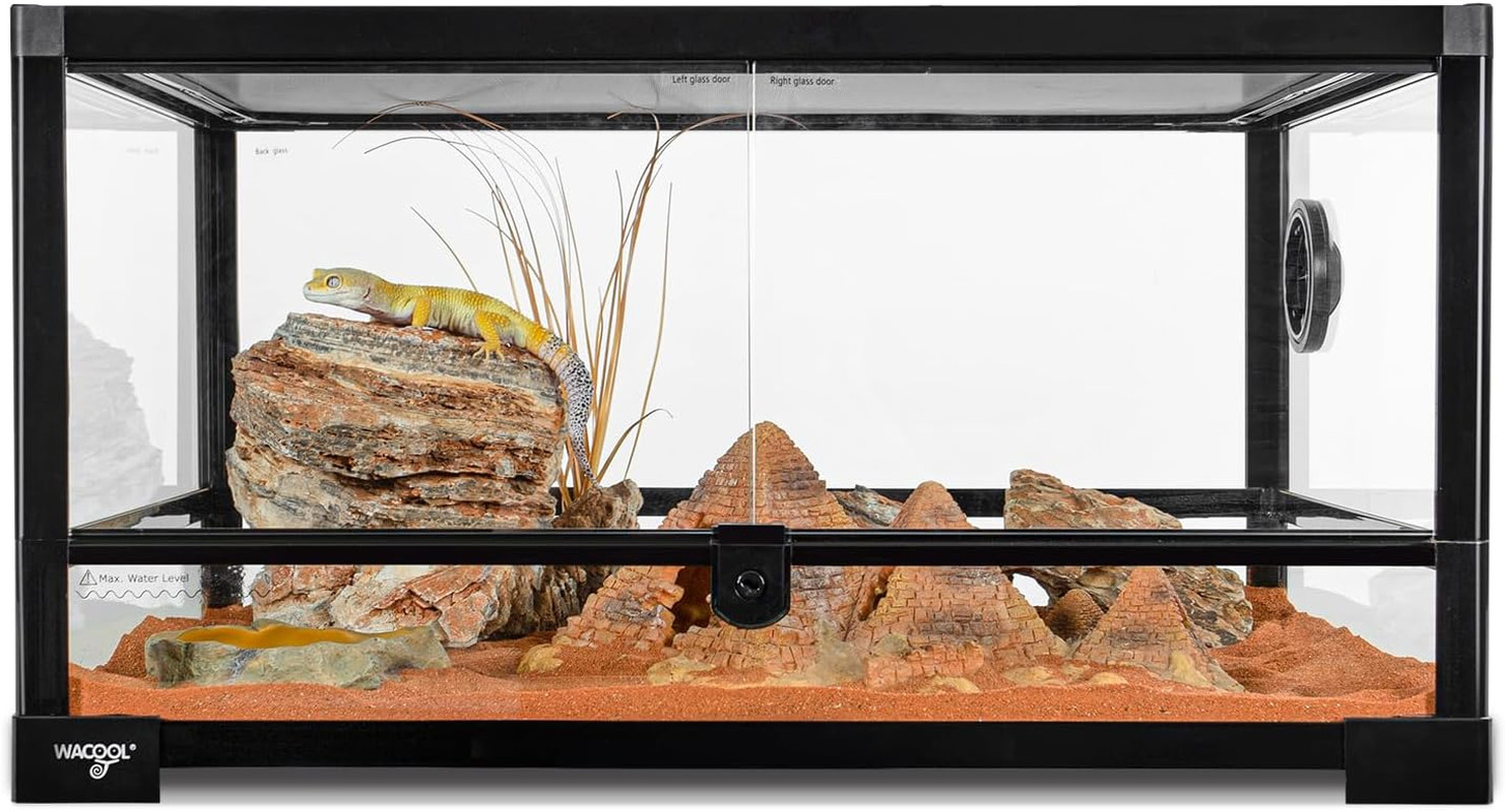 Reptile Tank 20 Gallon, 360&deg;Full Vision Glass Reptile Terra