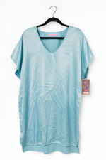 Beth Michaels Nightgown Women's VTG Midi Length Blue Satin Made in USA NWT!